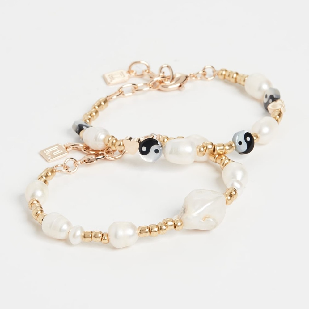 DANNIJO Valeria Bracelet Freshwater Pearl Yin Yang set NWT - Picture 6 of 16